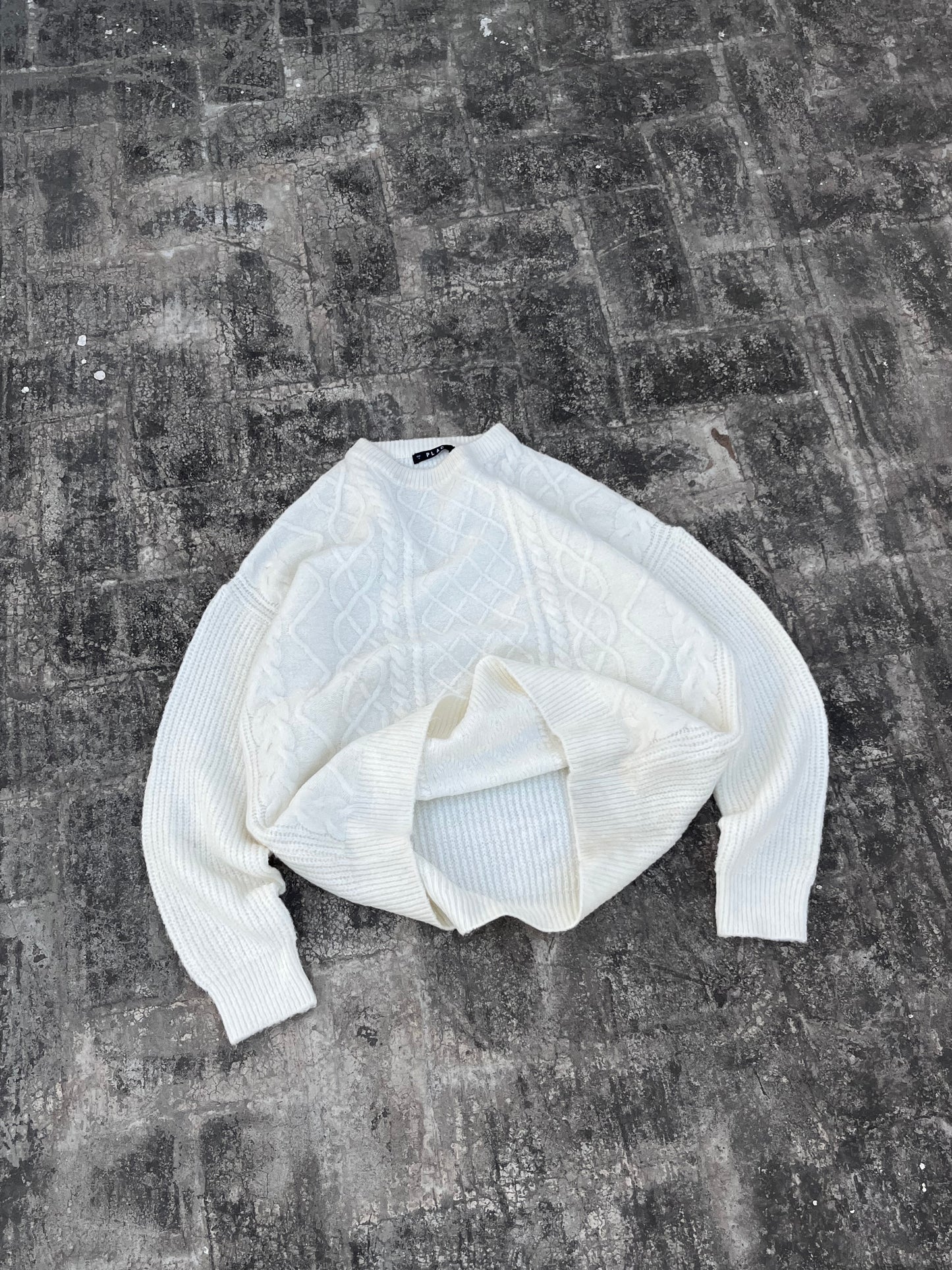 PLAC White Knit Sweater (M)