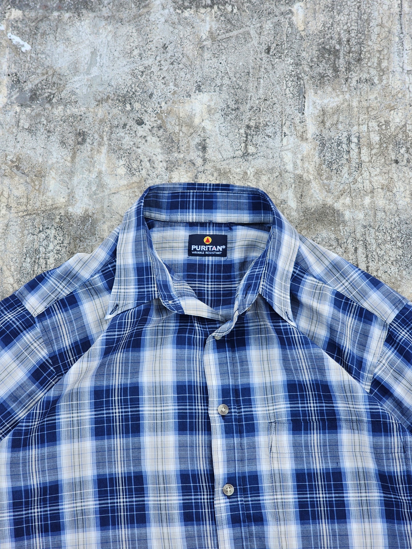 Vintage Puritan Blue Button Up (L)