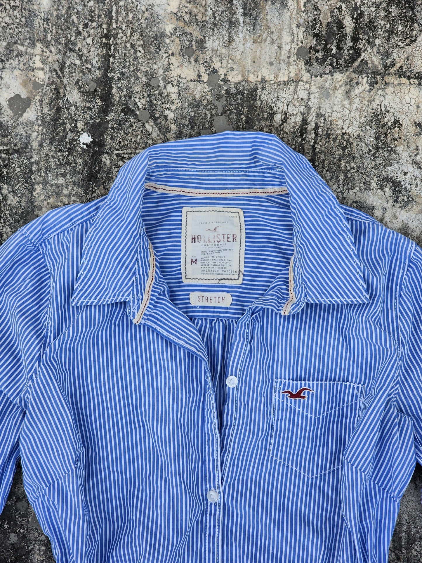 Women's Hollister Blue Striped Button Down (S)