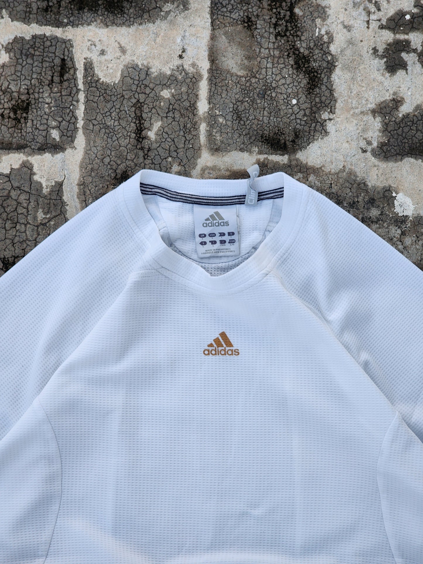Adidas White - Golden logo Climalite Jersey (M)