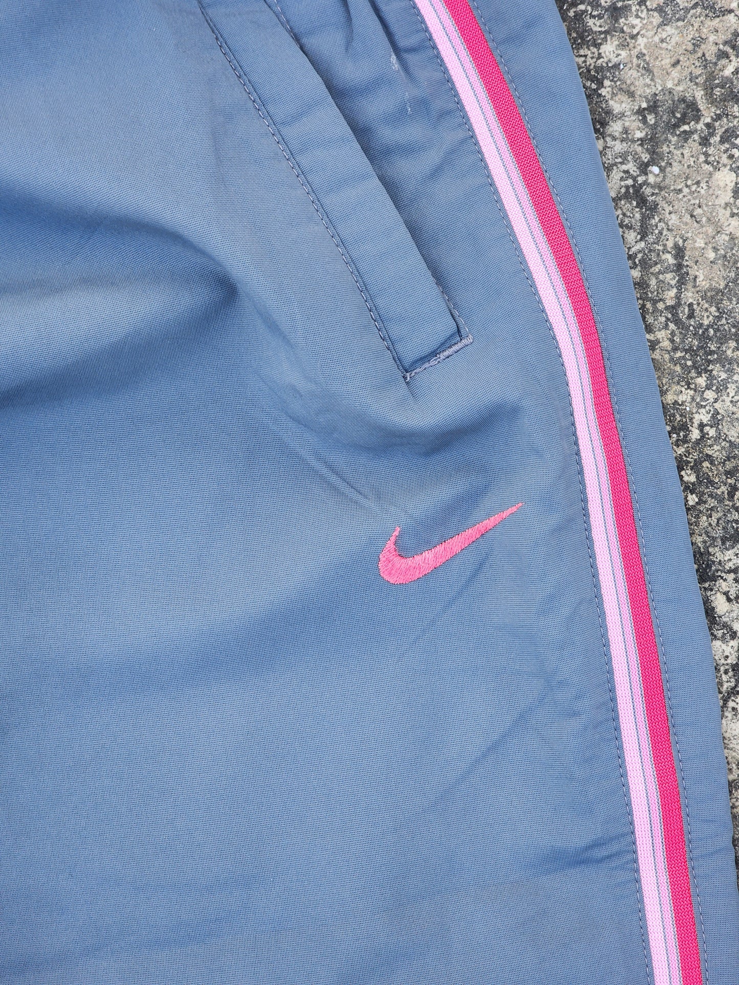 Vintage Nike Grey - Pink Striped Trackpants (S)