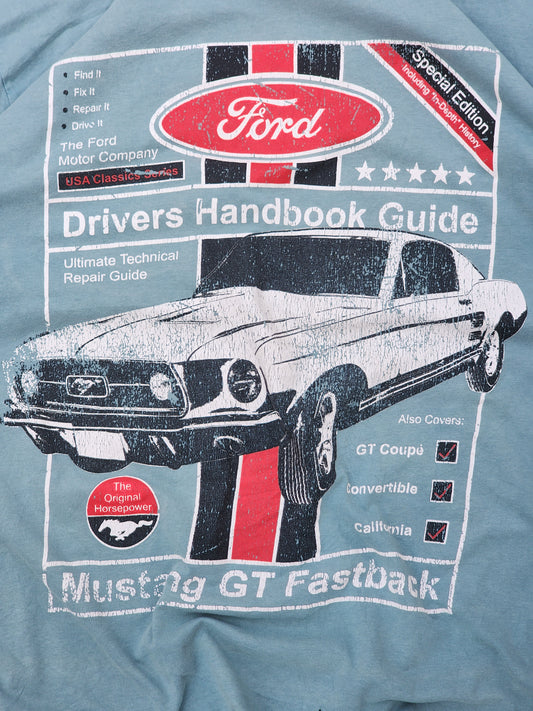 Vintage Ford Driver's Handbook Teal Tee (L)