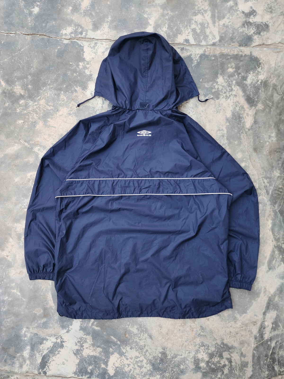 Vintage 1990s Umbro Half-Zip Hooded Anorak Windbreaker Jacket (XXL)