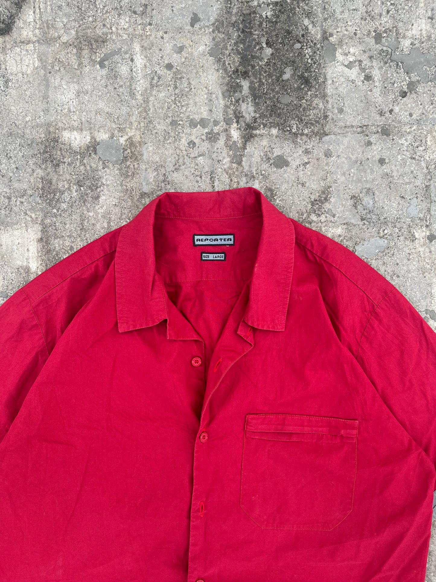 Vintage Red Boxy Cropped Mechanic Tee (M/L)
