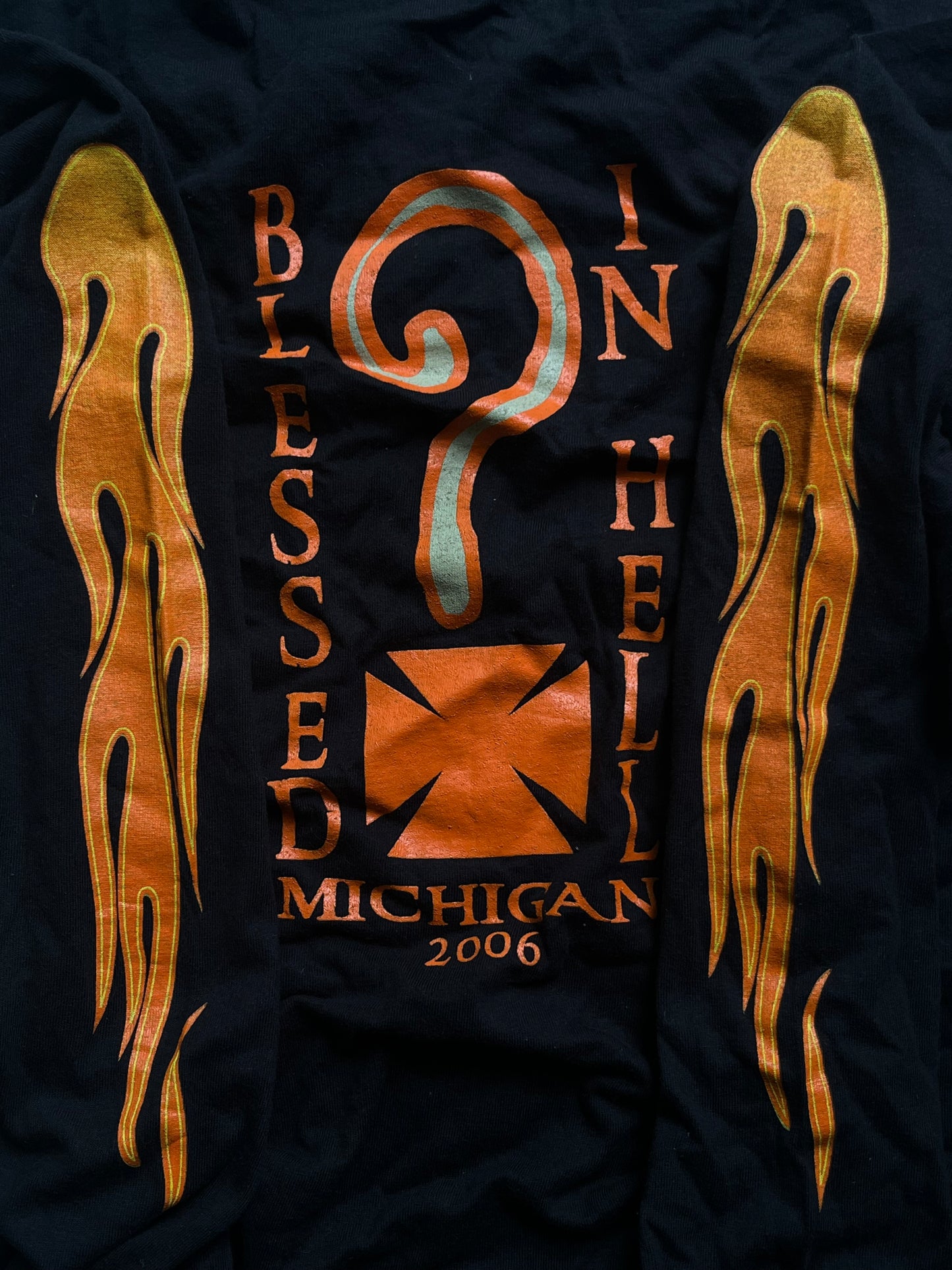 Blessed in Hell Michigan 2006 Flames Full Sleeves Tee (M/L)