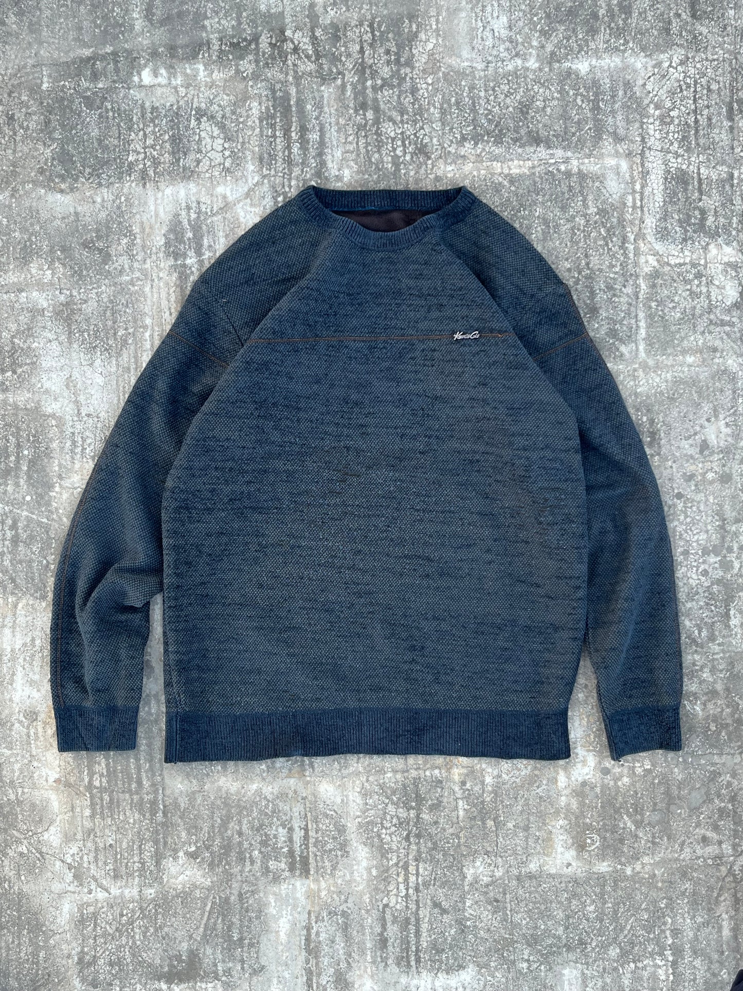 Vintage Dark Blue Knit Sweater (M)