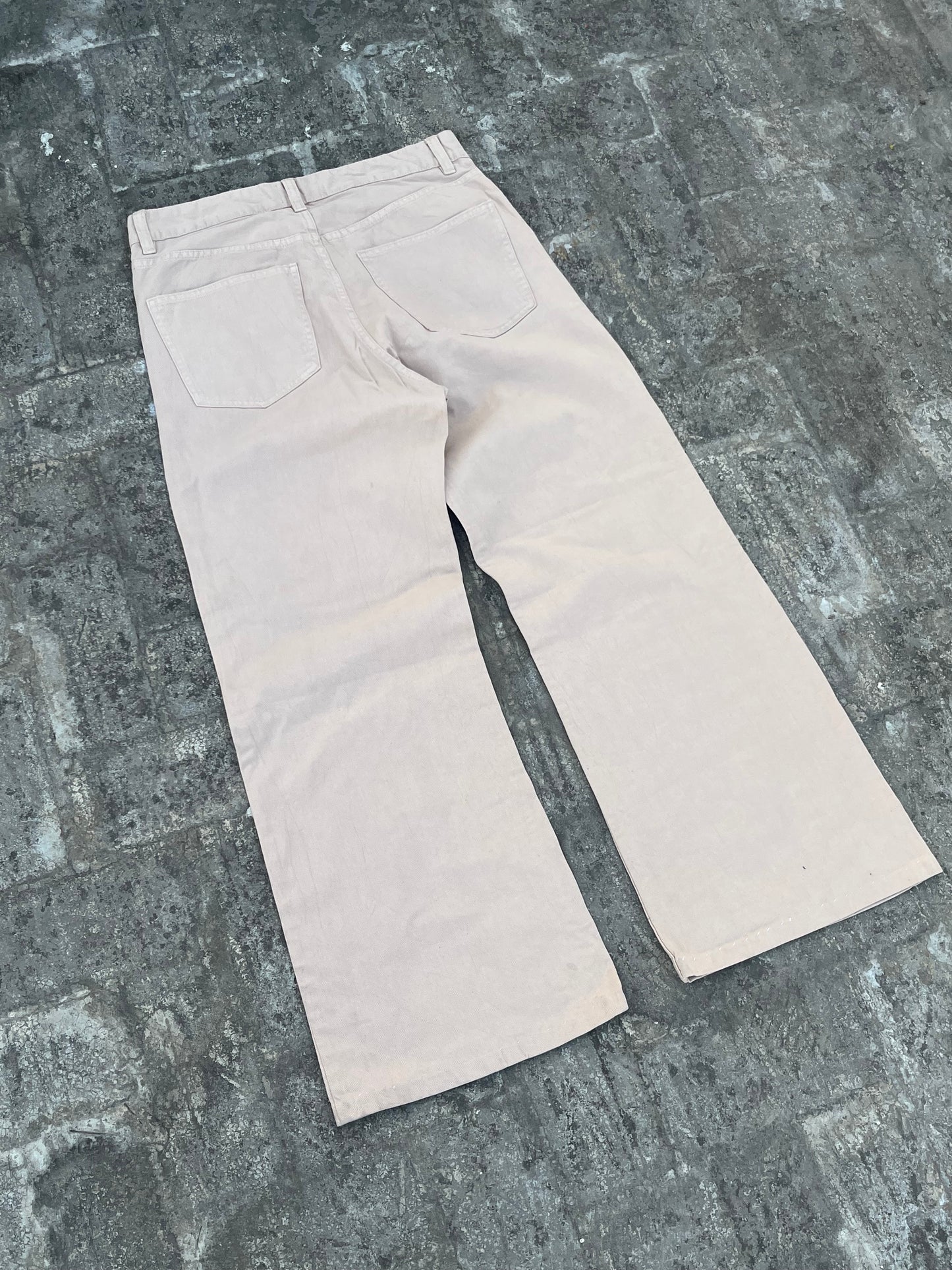 H&M Beige Baggy Jeans (34)
