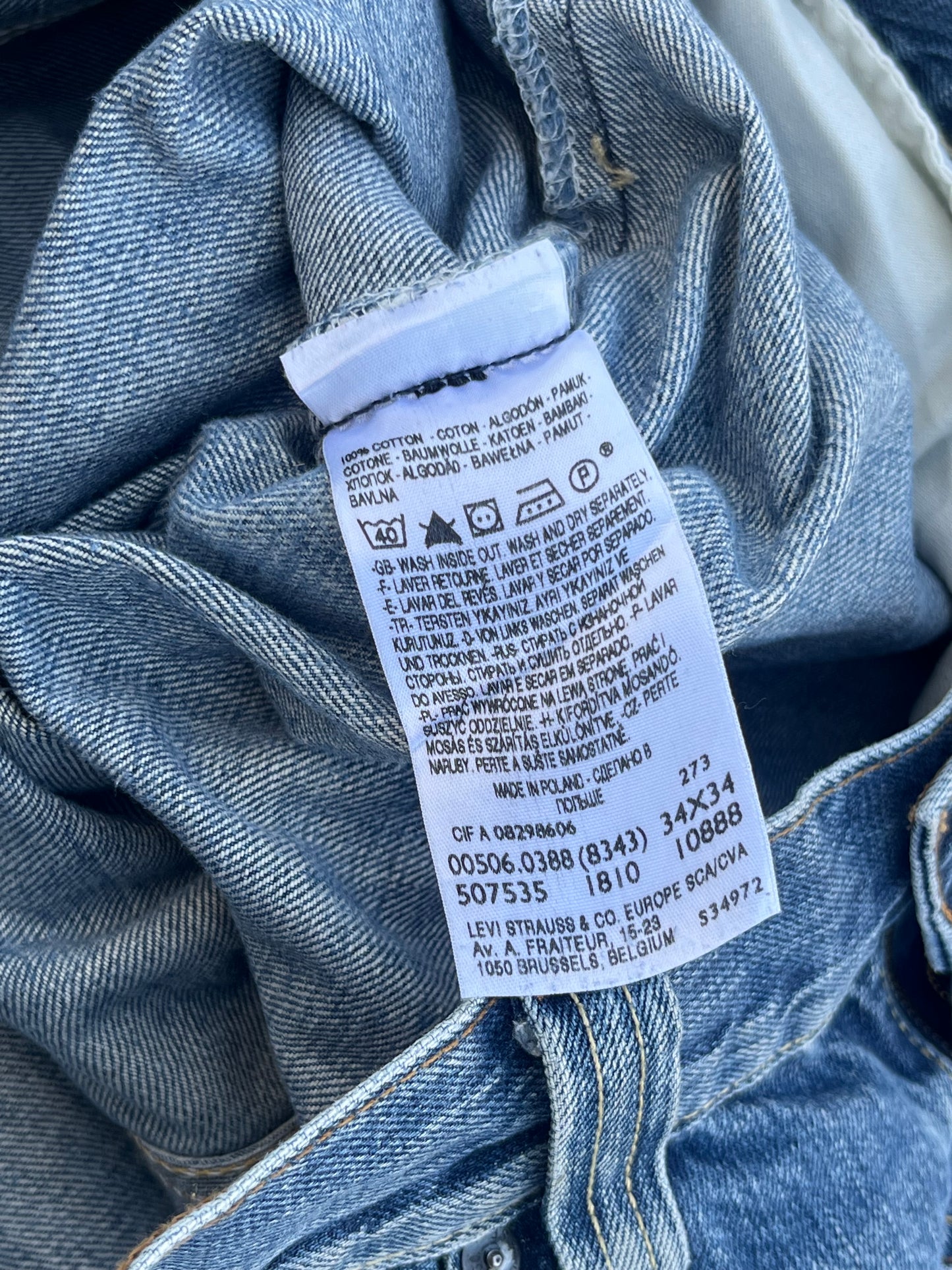 Levi's 506 Straight Standard Fit Jeans (34)