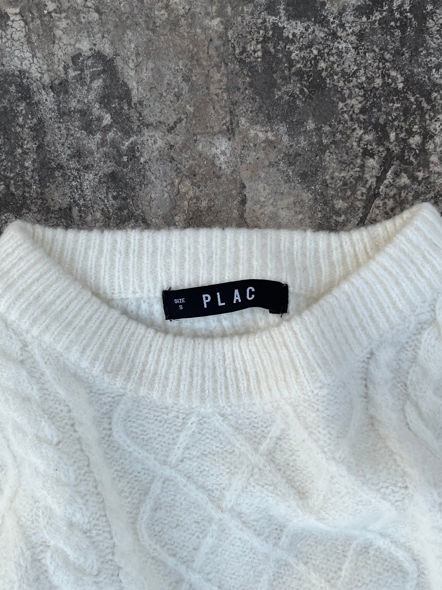 PLAC White Knit Sweater (M)