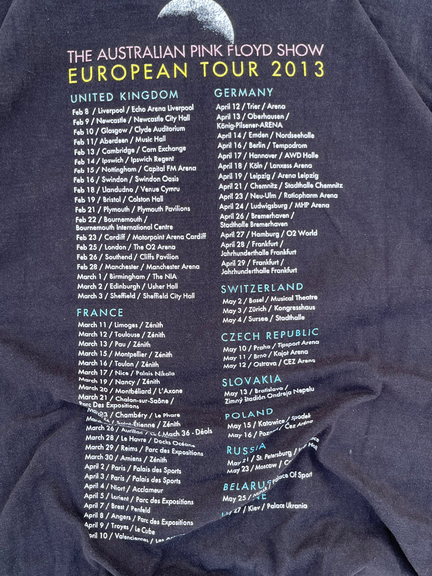 Aussie Floyd Eclipsed by the Moon 2013 Tour Tee (L)