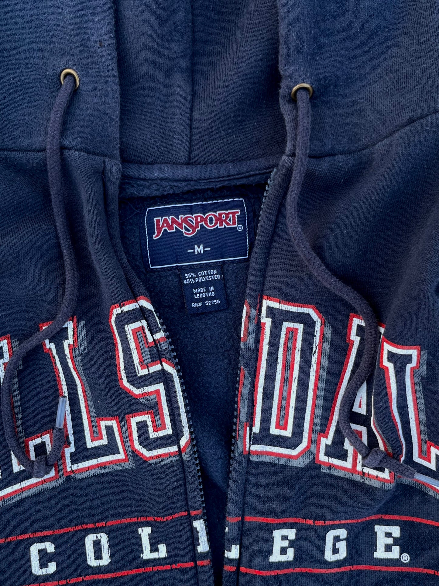 Vintage Jansport Hillsdale College Blue Zipper Hoodie (M)