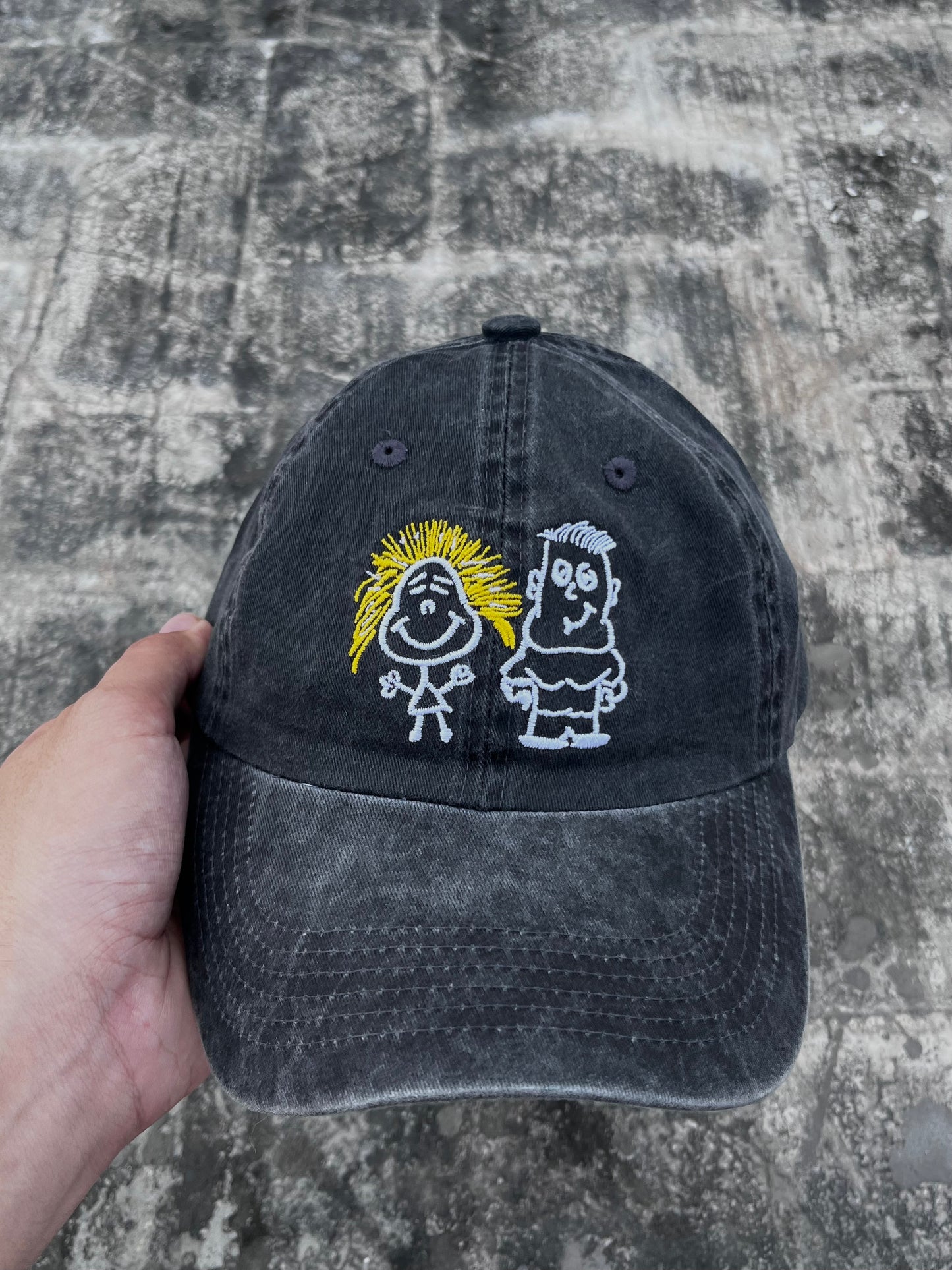 Stone Washed Grey Cap