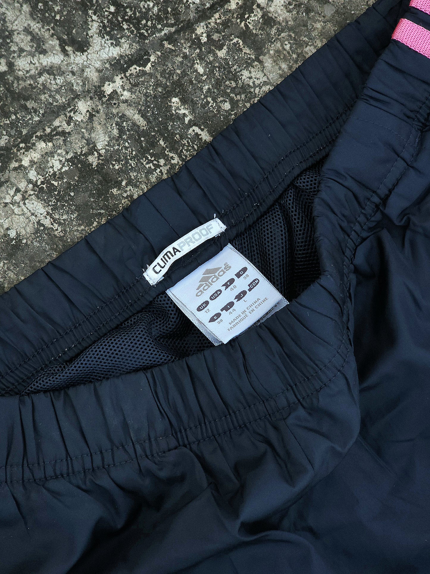 Adidas Dark Blue Pink Striped Flared Baggy Trackpants (S/M)
