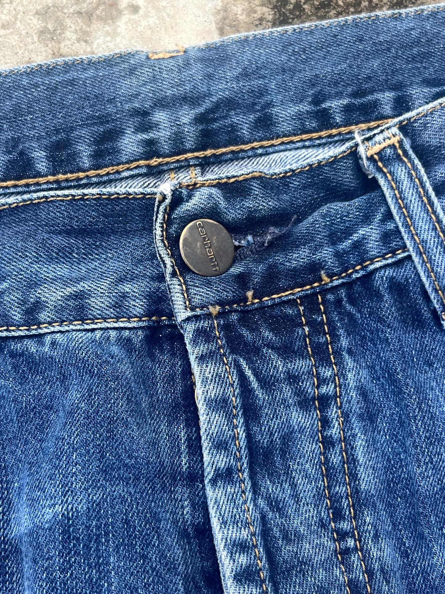Carrhart Denim Straight Relaxed Fit Workwear Jeans (32) ( Rare )