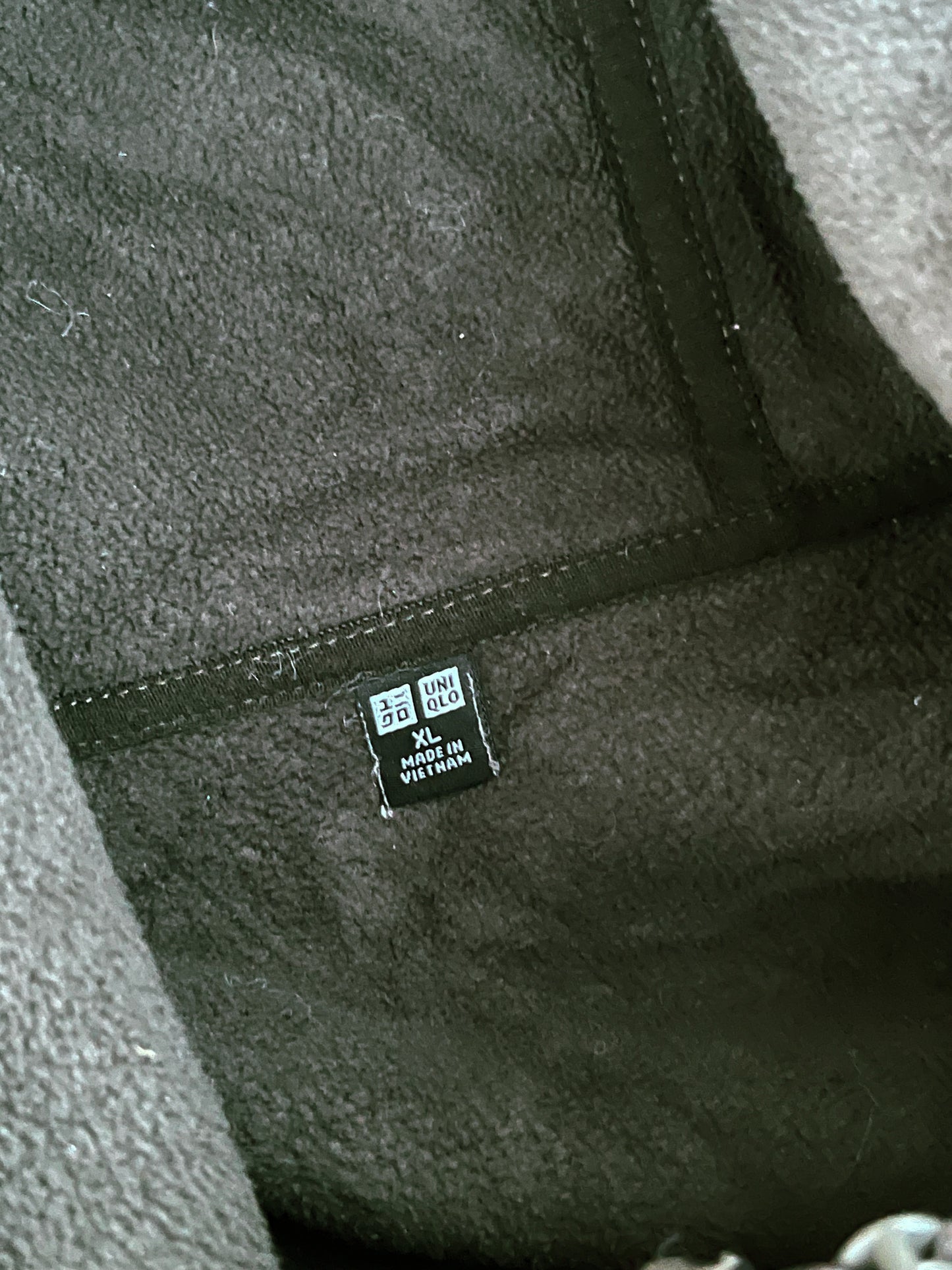 Uniqlo Dark Green Hooded Fleece Jacket (L)