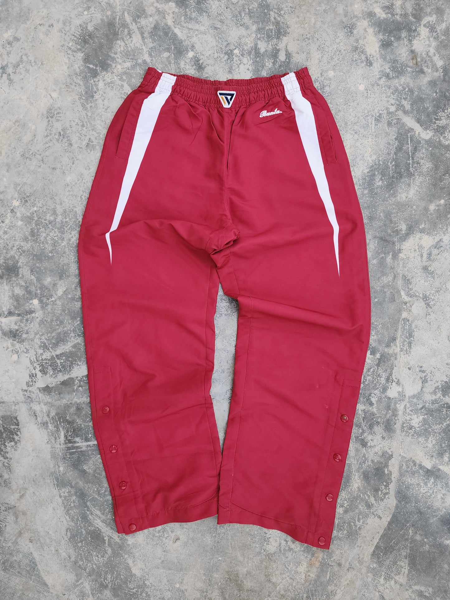 Vintage Bunta Red Buttoned Baggy Trackpants (L)