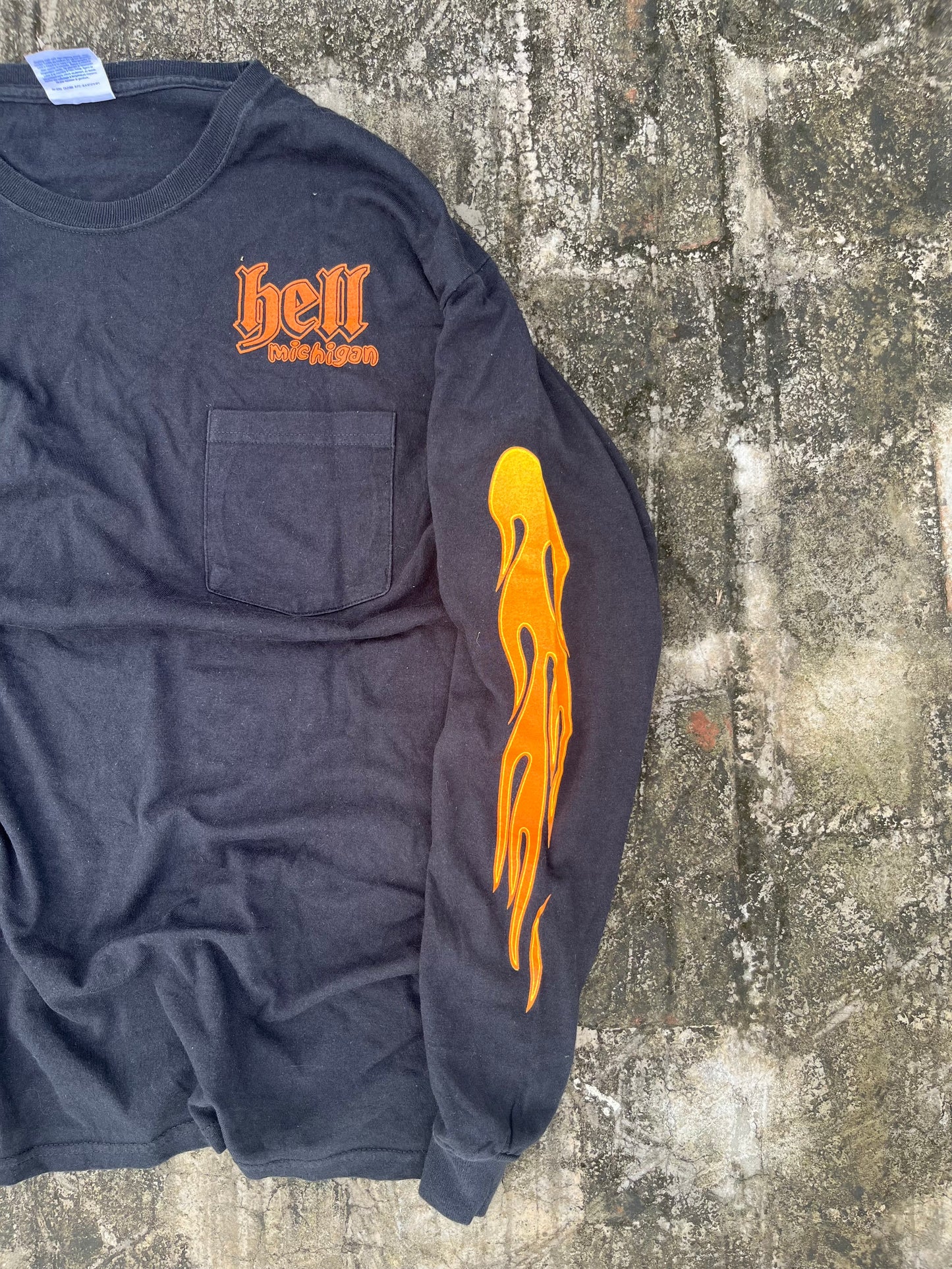 Blessed in Hell Michigan 2006 Flames Full Sleeves Tee (M/L)