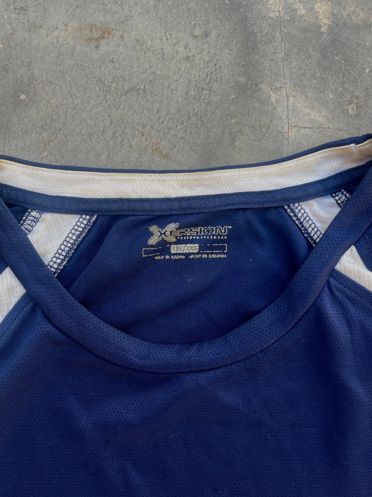 X Blue White Simple Jersey Tee (L)