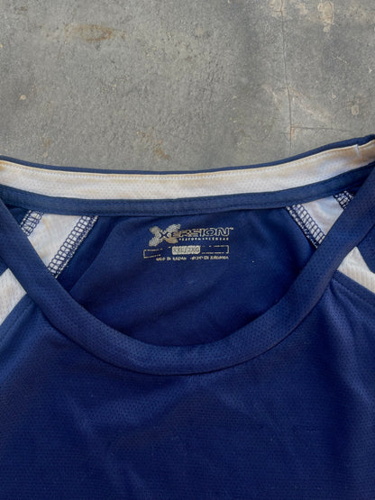 X Blue White Simple Jersey Tee (L)