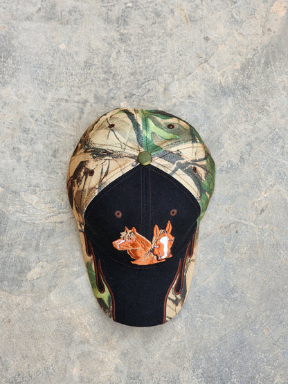 Horse RIding Camo Flames Cap