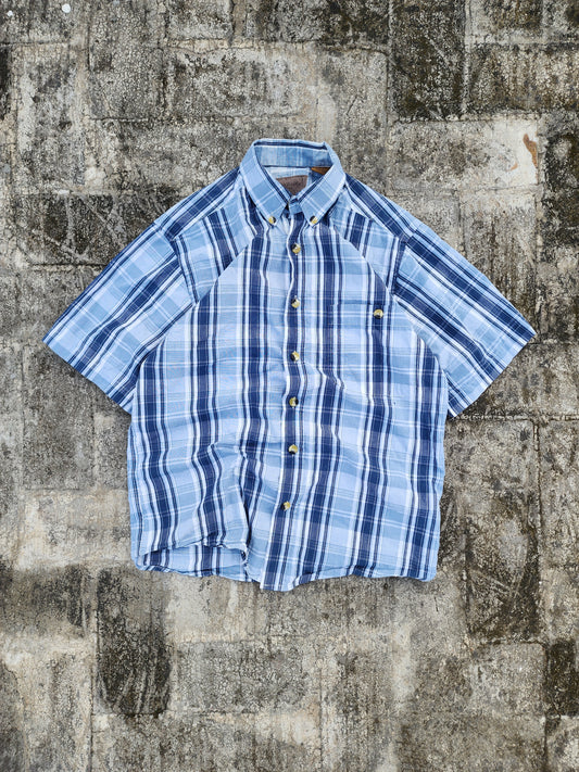 Clear Water Vintage Blue Boxy Button up (S/M)