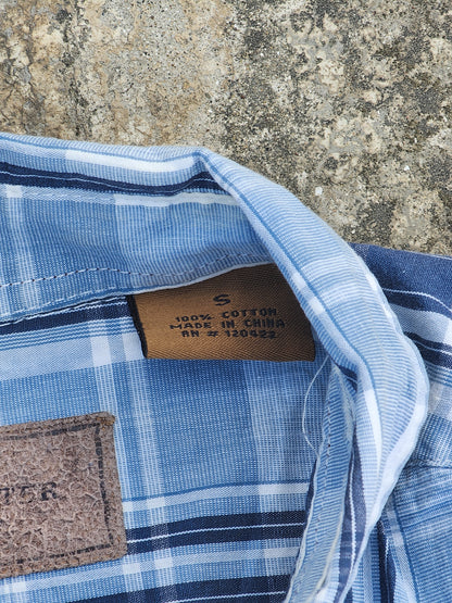 Clear Water Vintage Blue Boxy Button up (S/M)