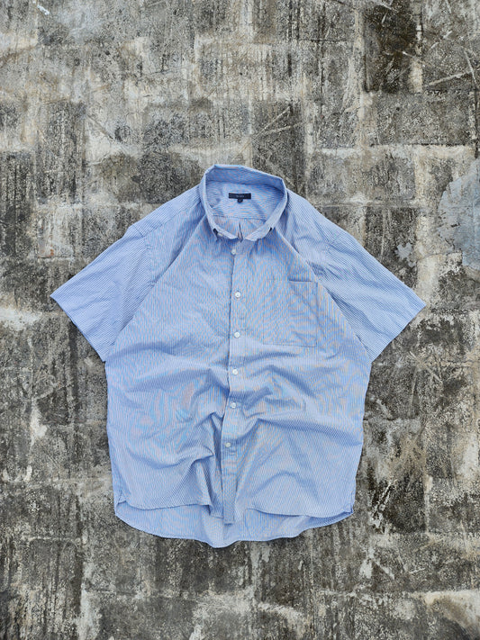 Tex Man Grey and White Boxy Tee (L)
