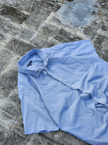 Tex Man Grey and White Boxy Tee (L)