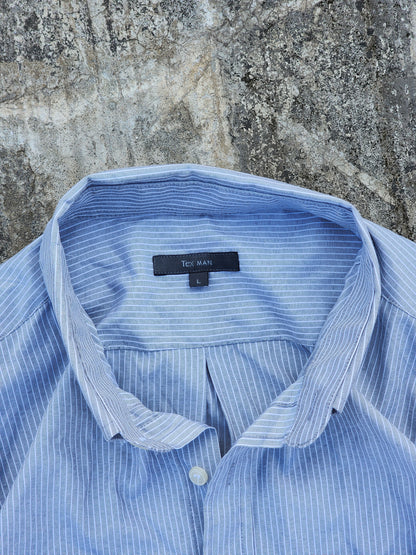 Tex Man Grey and White Boxy Tee (L)