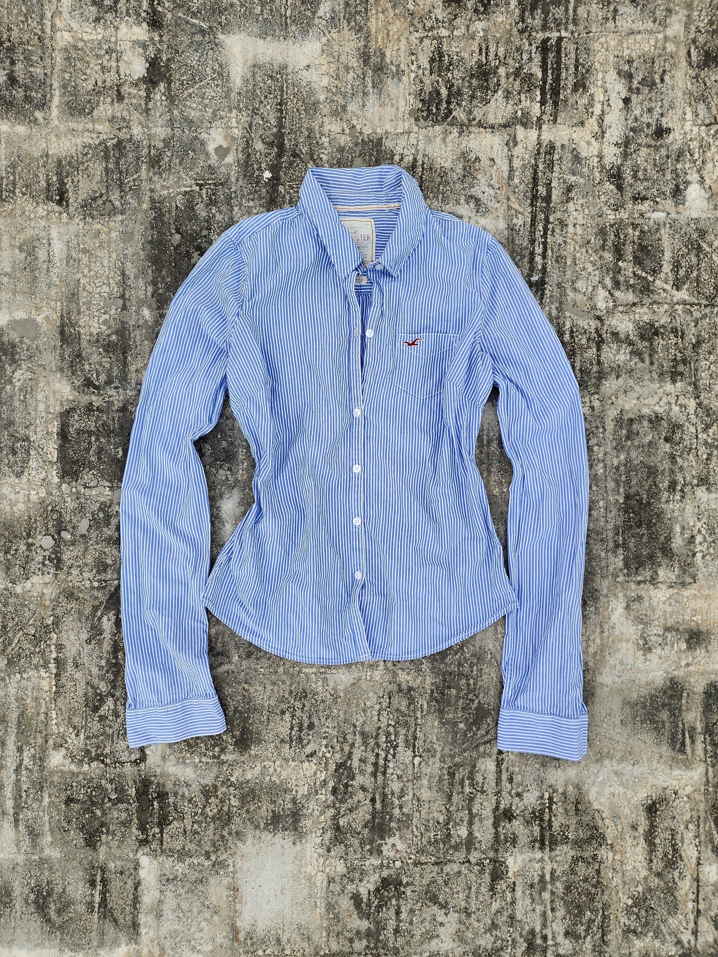 Women's Hollister Blue Striped Button Down (S)
