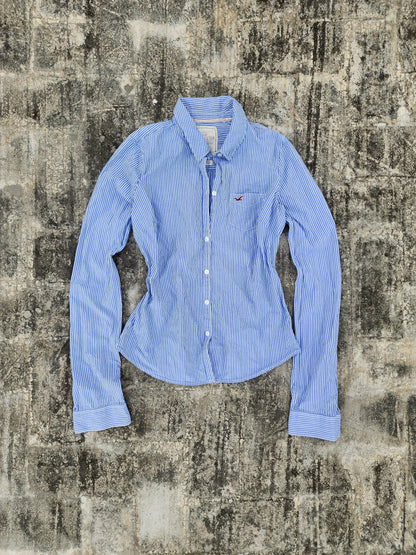 Women's Hollister Blue Striped Button Down (S)