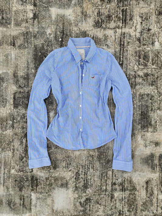 Women's Hollister Blue Striped Button Down (S)