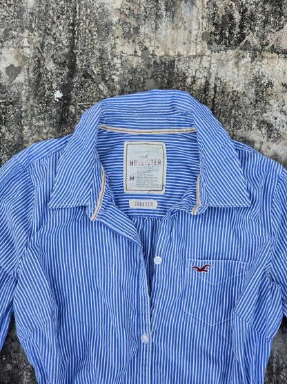 Women's Hollister Blue Striped Button Down (S)