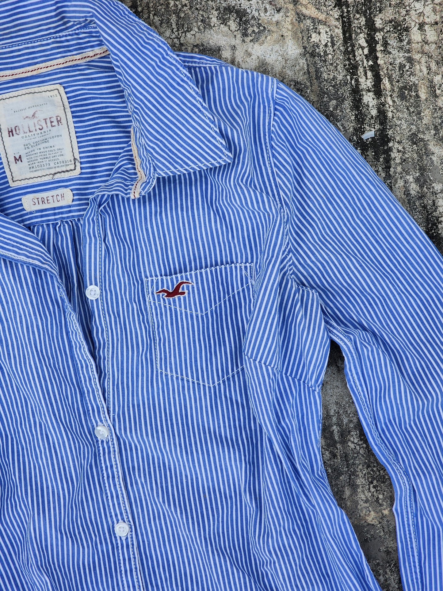 Women's Hollister Blue Striped Button Down (S)