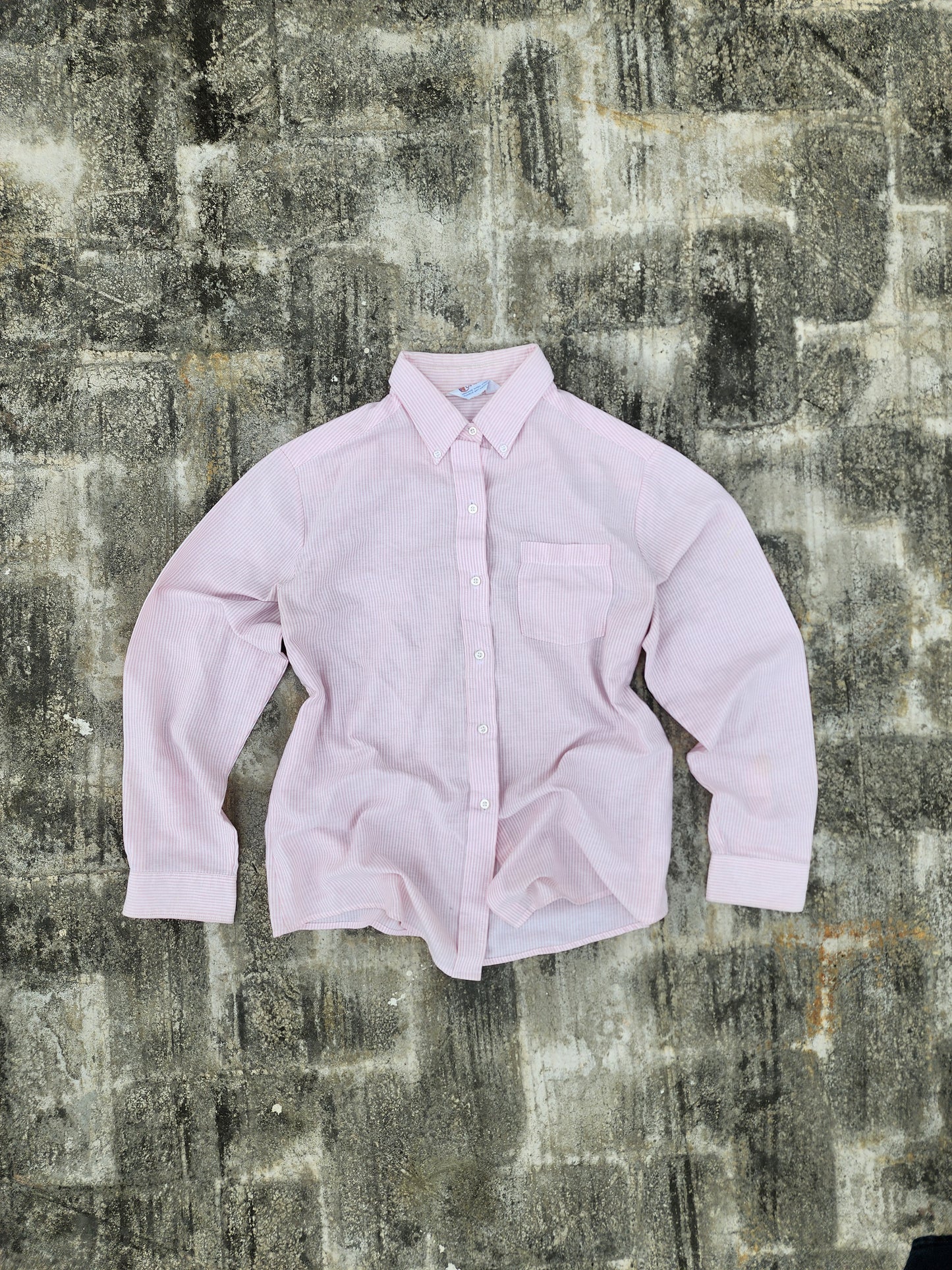 Y2K Women's Pink Striped Button Down (L)