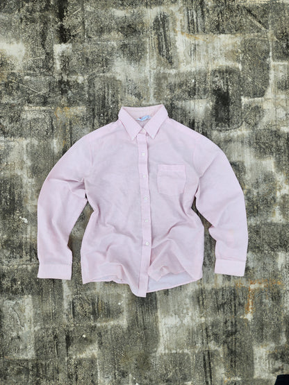 Y2K Women's Pink Striped Button Down (L)