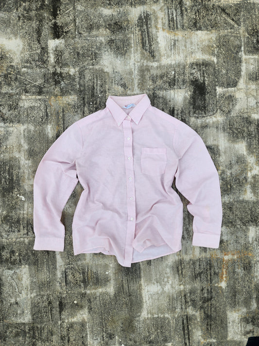 Y2K Women's Pink Striped Button Down (L)