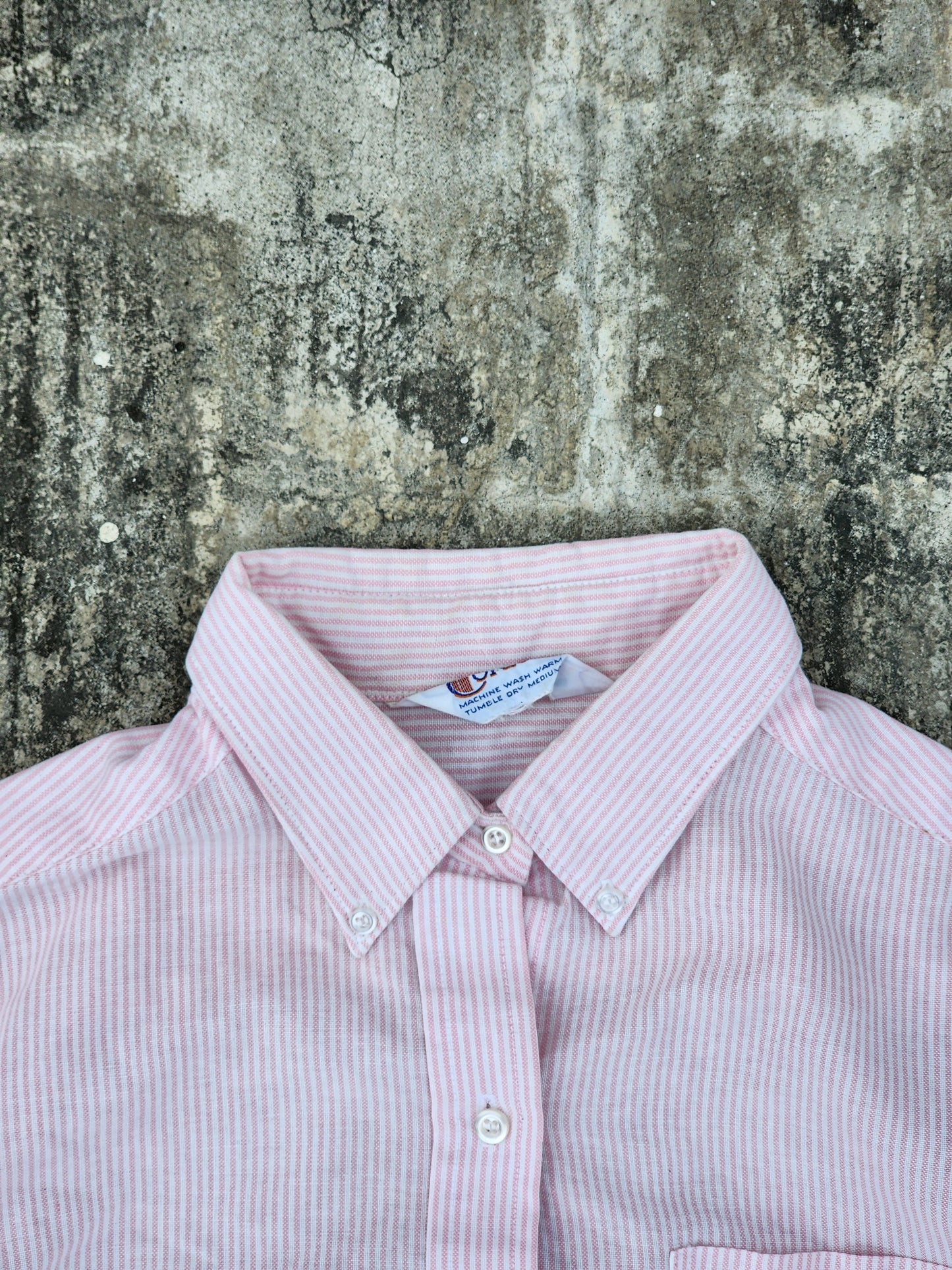 Y2K Women's Pink Striped Button Down (L)