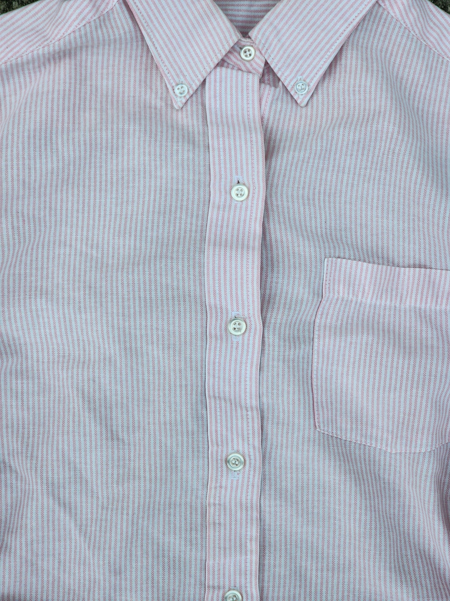 Y2K Women's Pink Striped Button Down (L)