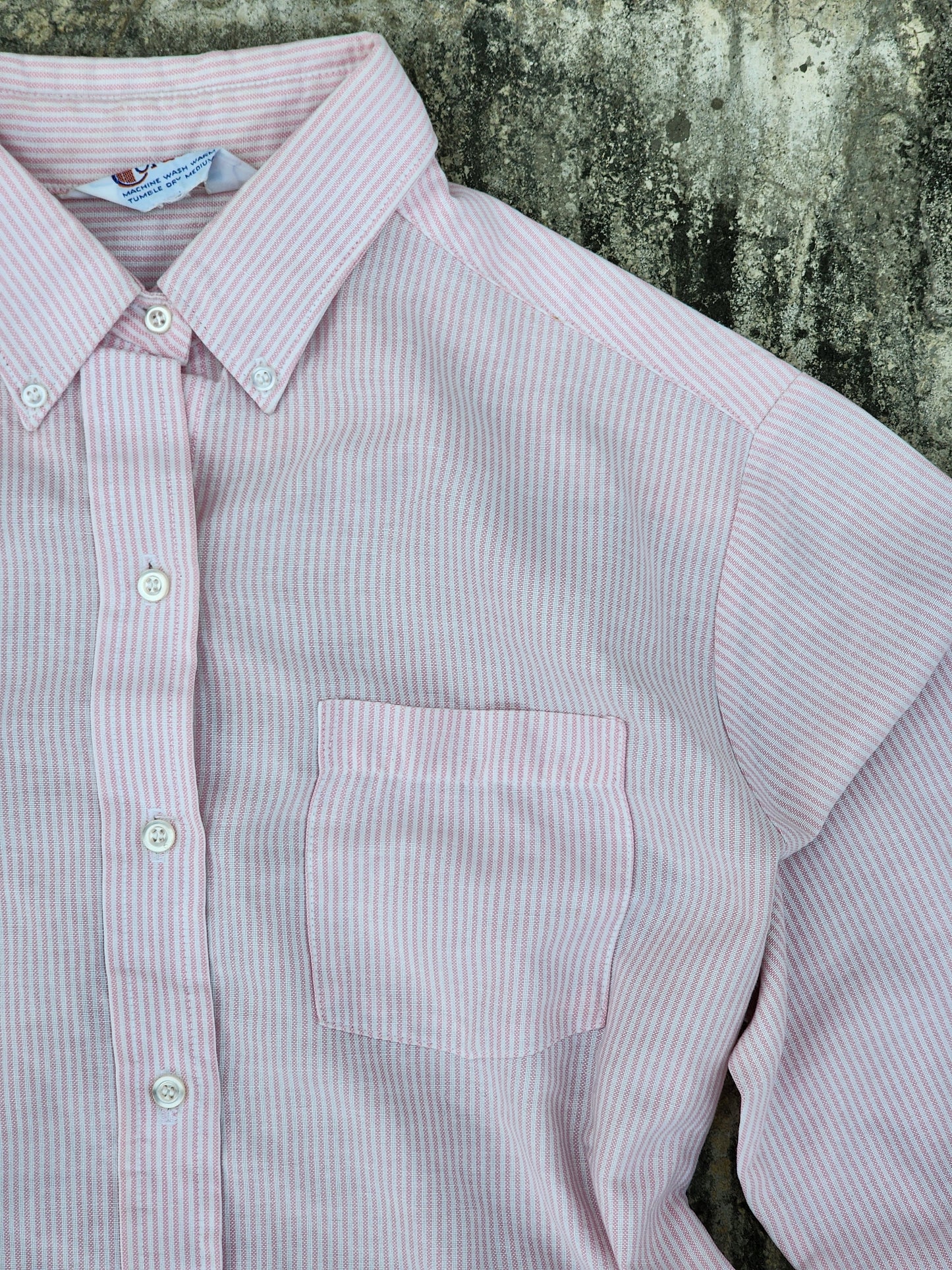 Y2K Women's Pink Striped Button Down (L)