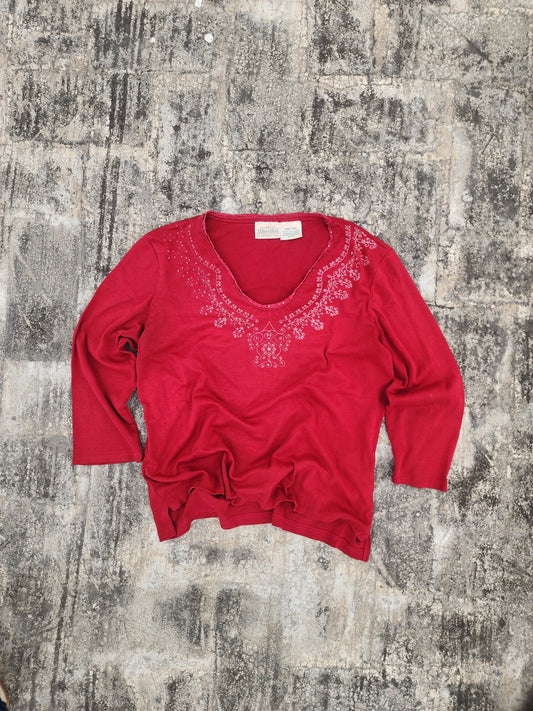 ST Johns Bay Red Y2K women's top (M)