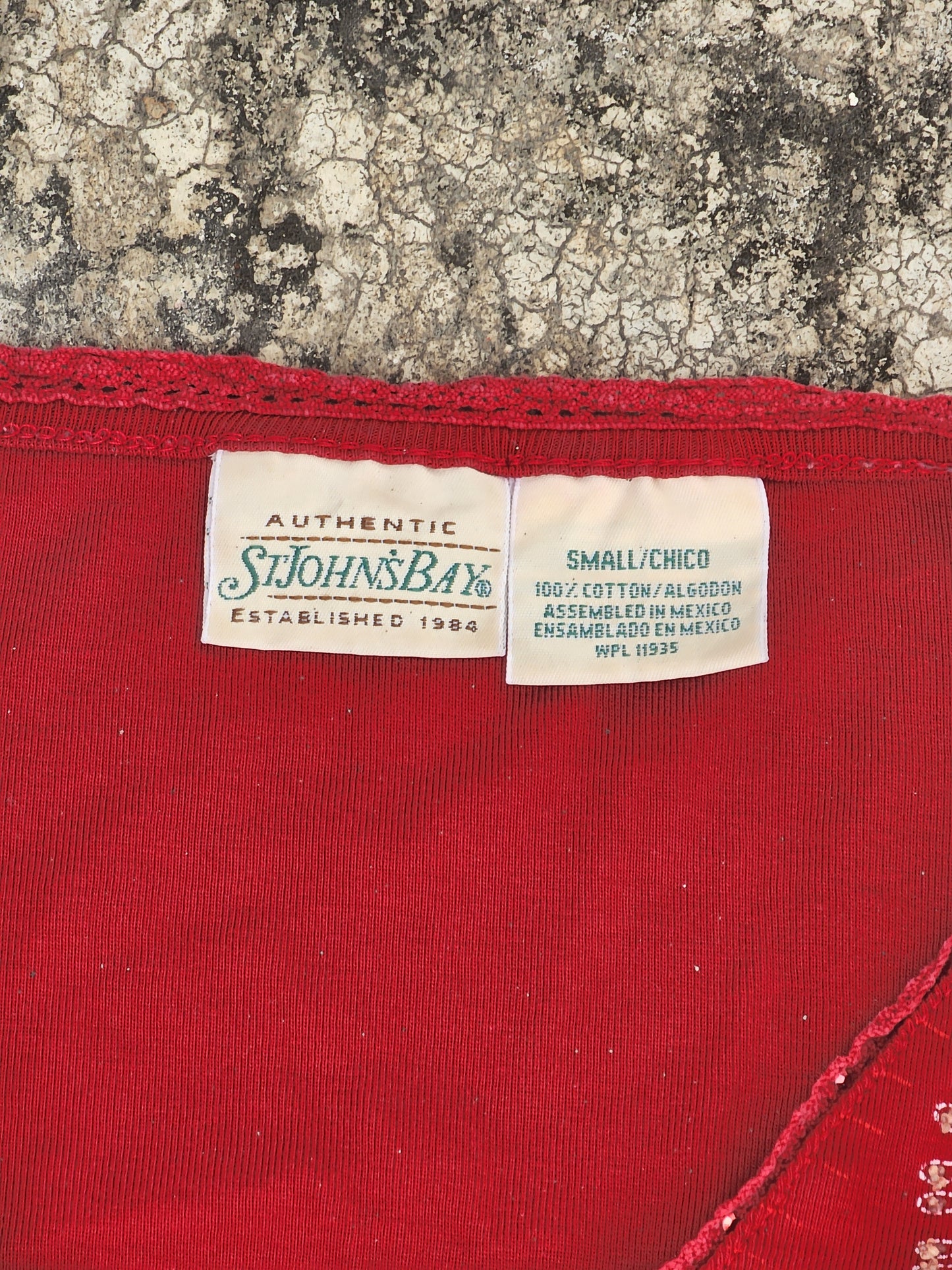ST Johns Bay Red Y2K women's top (M)