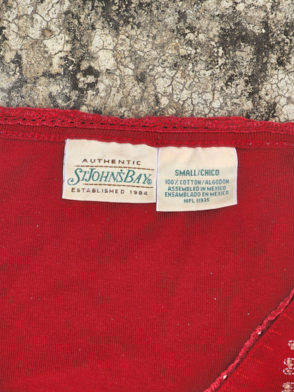 ST Johns Bay Red Y2K women's top (M)