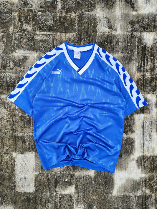 Vintage 80s Puma Blue retro Jersey (L)