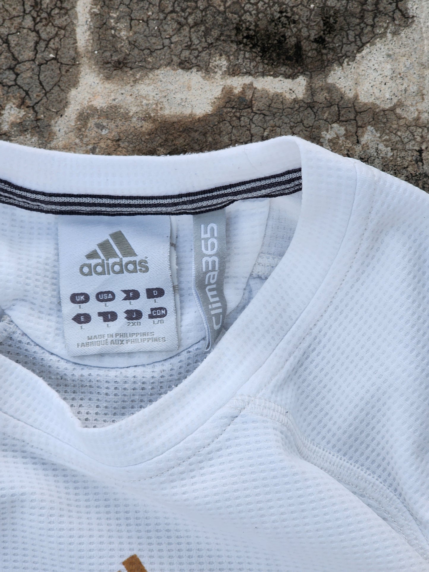 Adidas White - Golden logo Climalite Jersey (M)