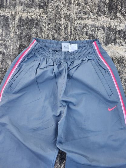 Vintage Nike Grey - Pink Striped Trackpants (S)