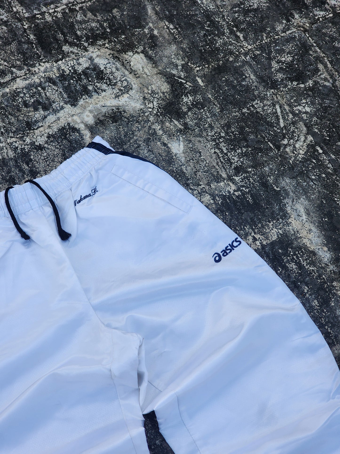 Vintage Asics White Nakama.K Baggy Trackpants (M)