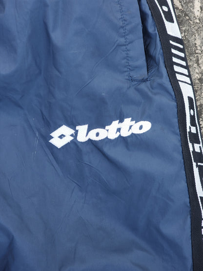 Vintage Lotto Blue Logo Stripes Baggy Trackpants (M/L)