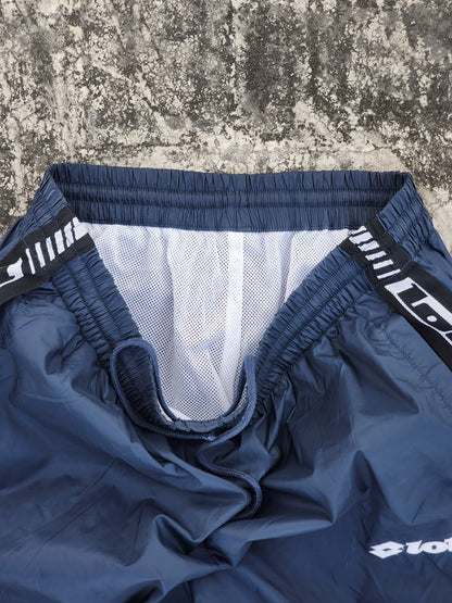 Vintage Lotto Blue Logo Stripes Baggy Trackpants (M/L)