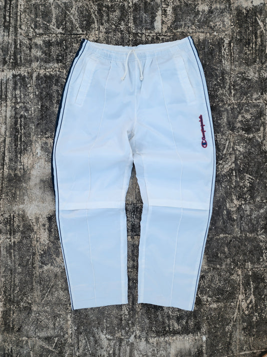 Vintage Champion White Pleated Trackpants (S)